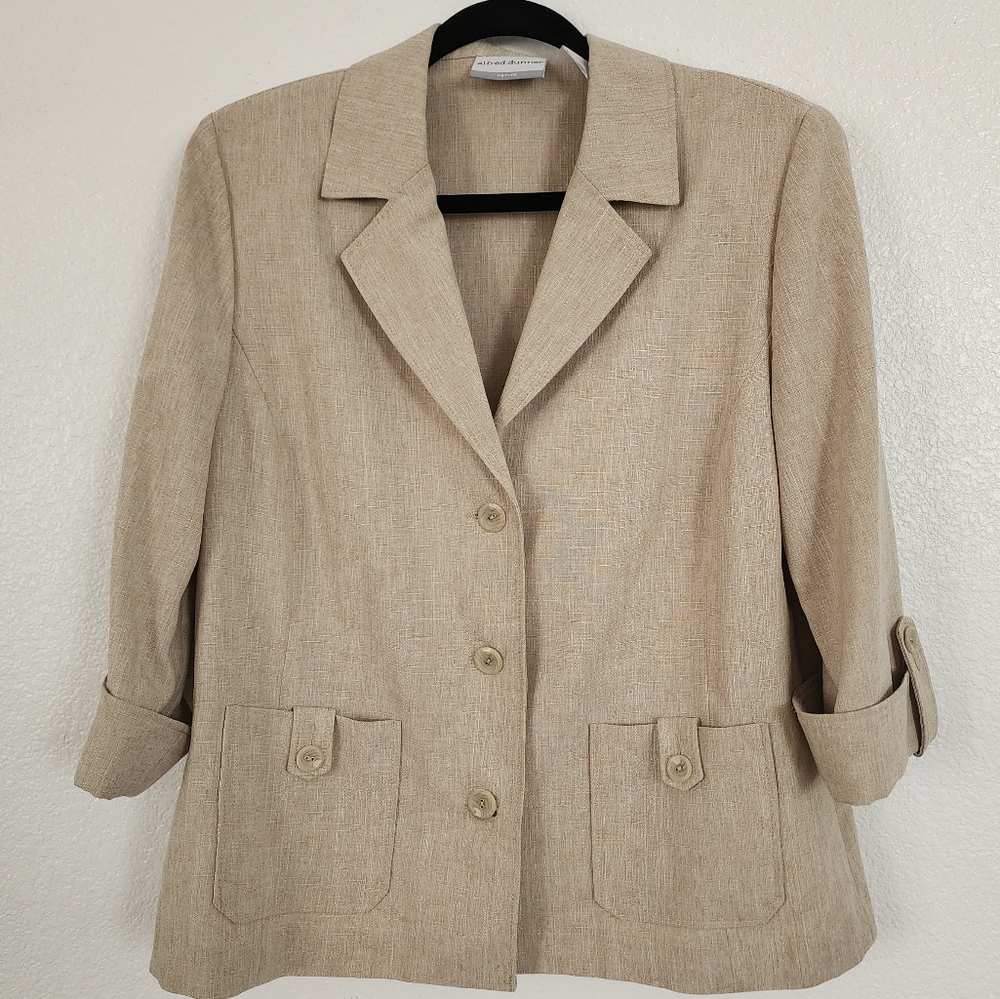 alfred dunner cream blazer sz 12P